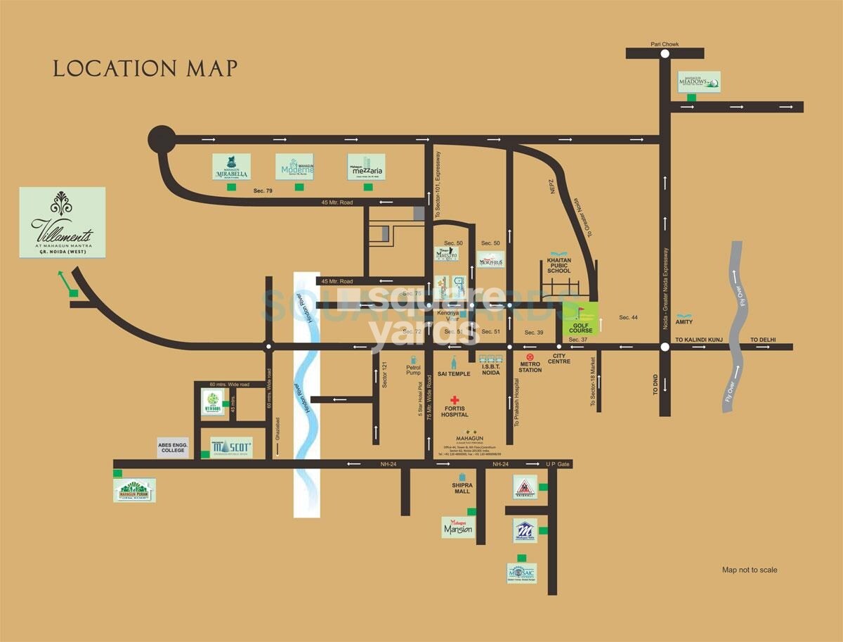 Mahagun Mantra II Villaments Location Image