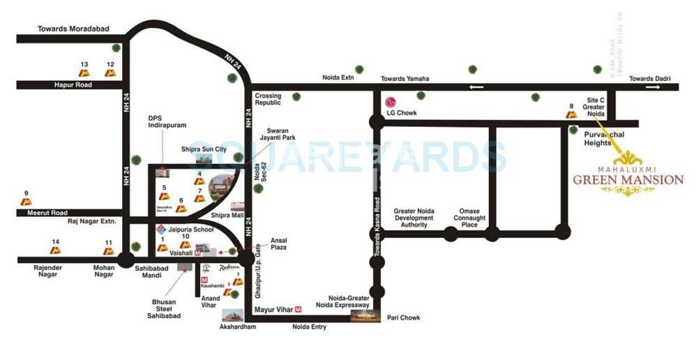 Migsun Green Mansion Location Image