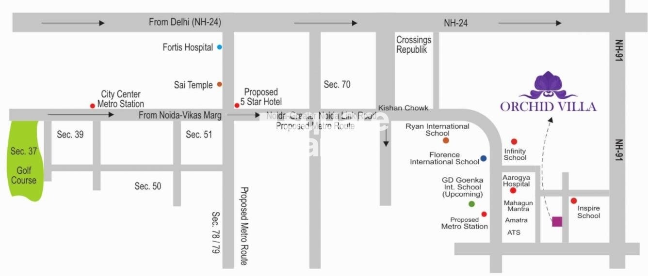 NCR Orchid Villa Location Image