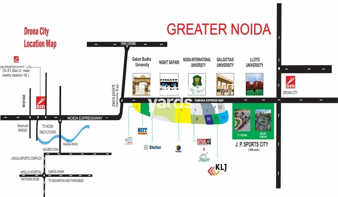 Om Drona City Location Image