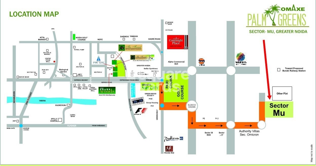 Omaxe Palm Greens Phase II Location Image