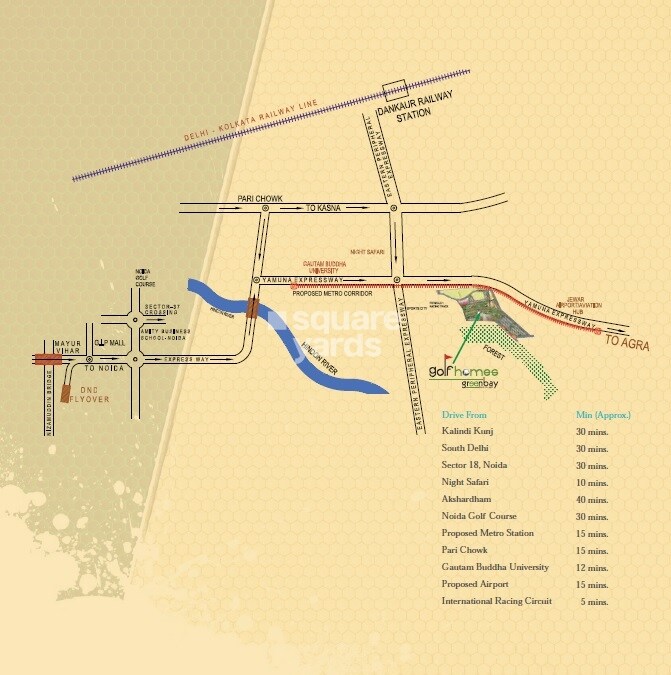 Orris Golf Homes Greenbay Location Image