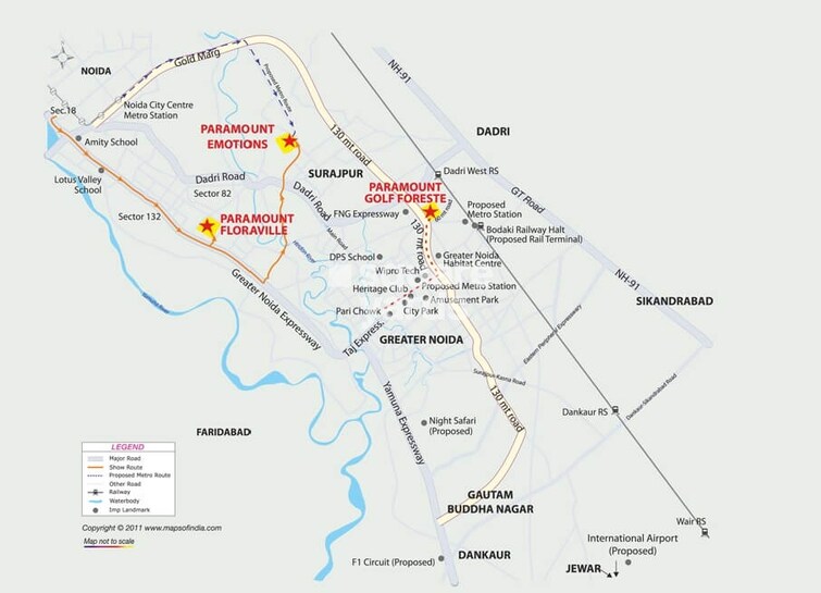 Paramount Golfforeste Villas Location Image