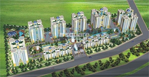 purvanchal-heights_a cityscape of a large city with tall buildings