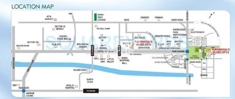 Purvanchal Silver City II Location Image