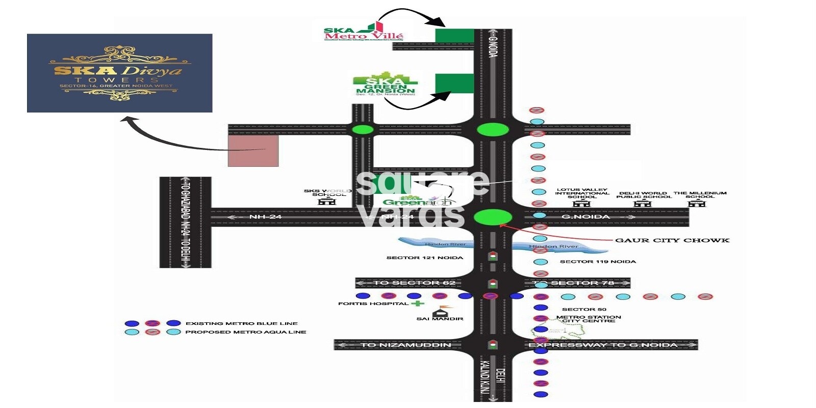 SKA Divya Towers Location Image