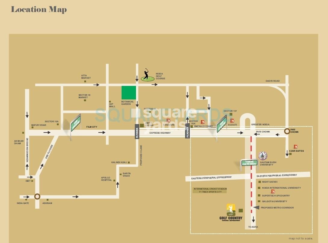 Supertech Golf Country Villa Location Image