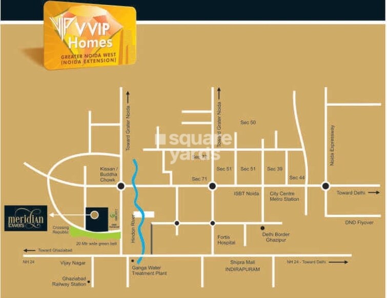 VVIP Homes Meridian Tower Location Image