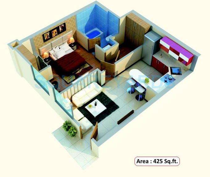 1 BHK 425 Sq. Ft. Apartment in Aadhar The Business Capital Albatross