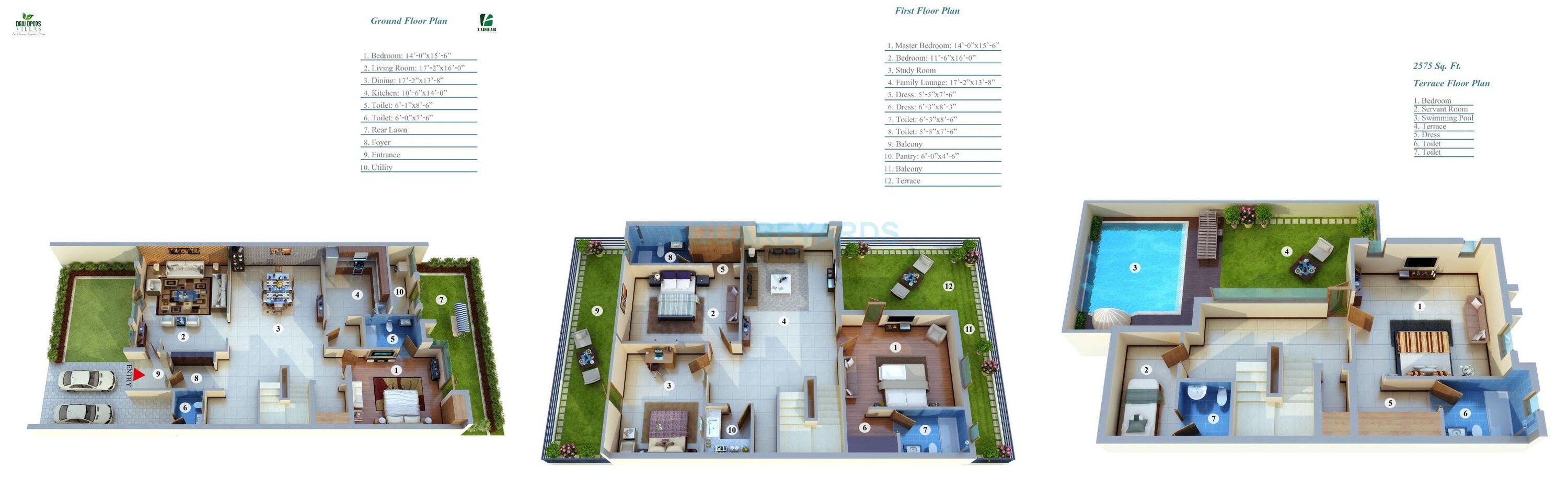 aadhar the buisness capital dew drop villas villa 4bhk 2575sqft 1