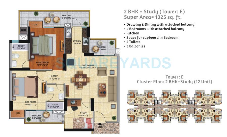 2 BHK 1325 Sq. Ft. Apartment