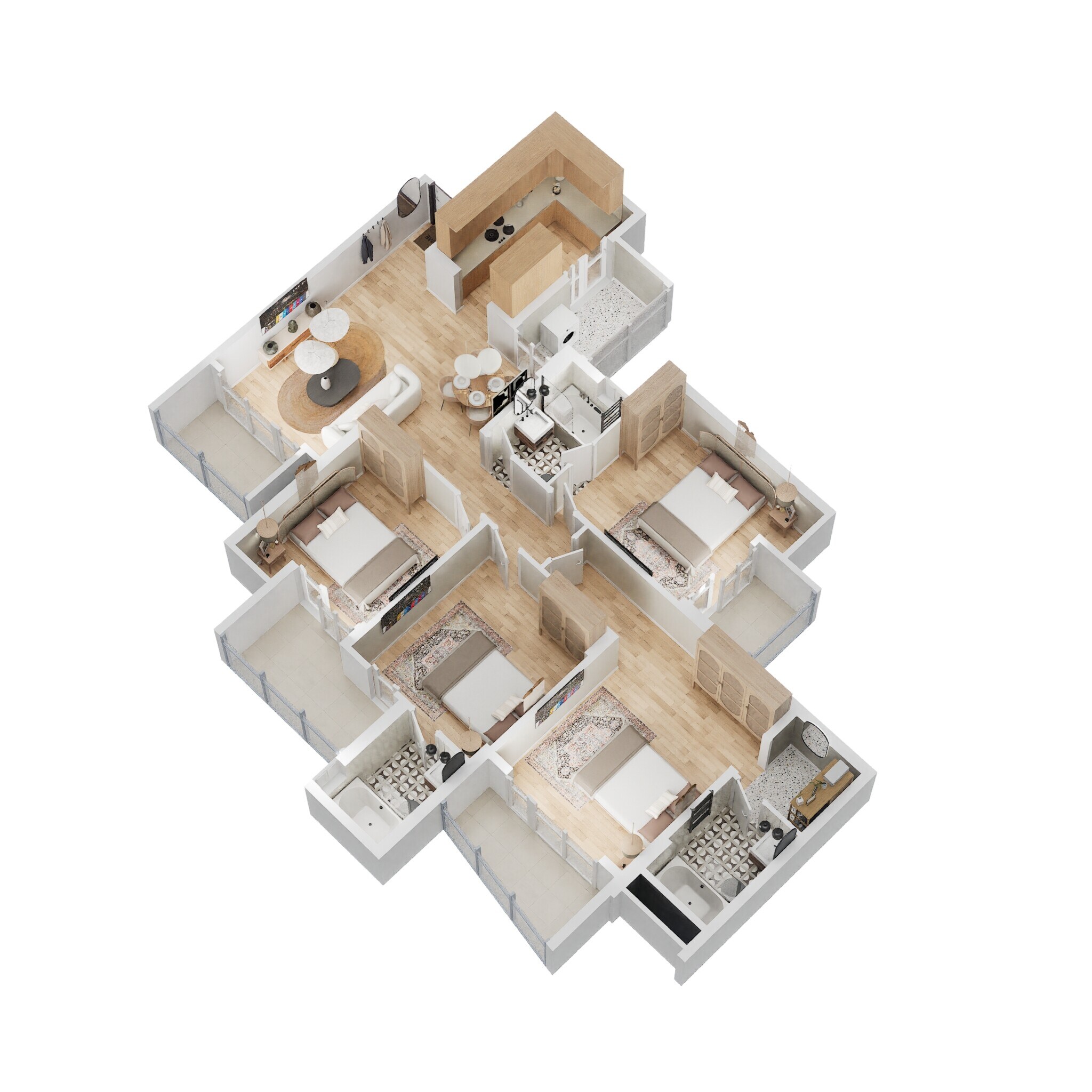 Floor plan of 4 BHK 1875 Sq. Ft. Apartment in Ace Divino, Greater Noida