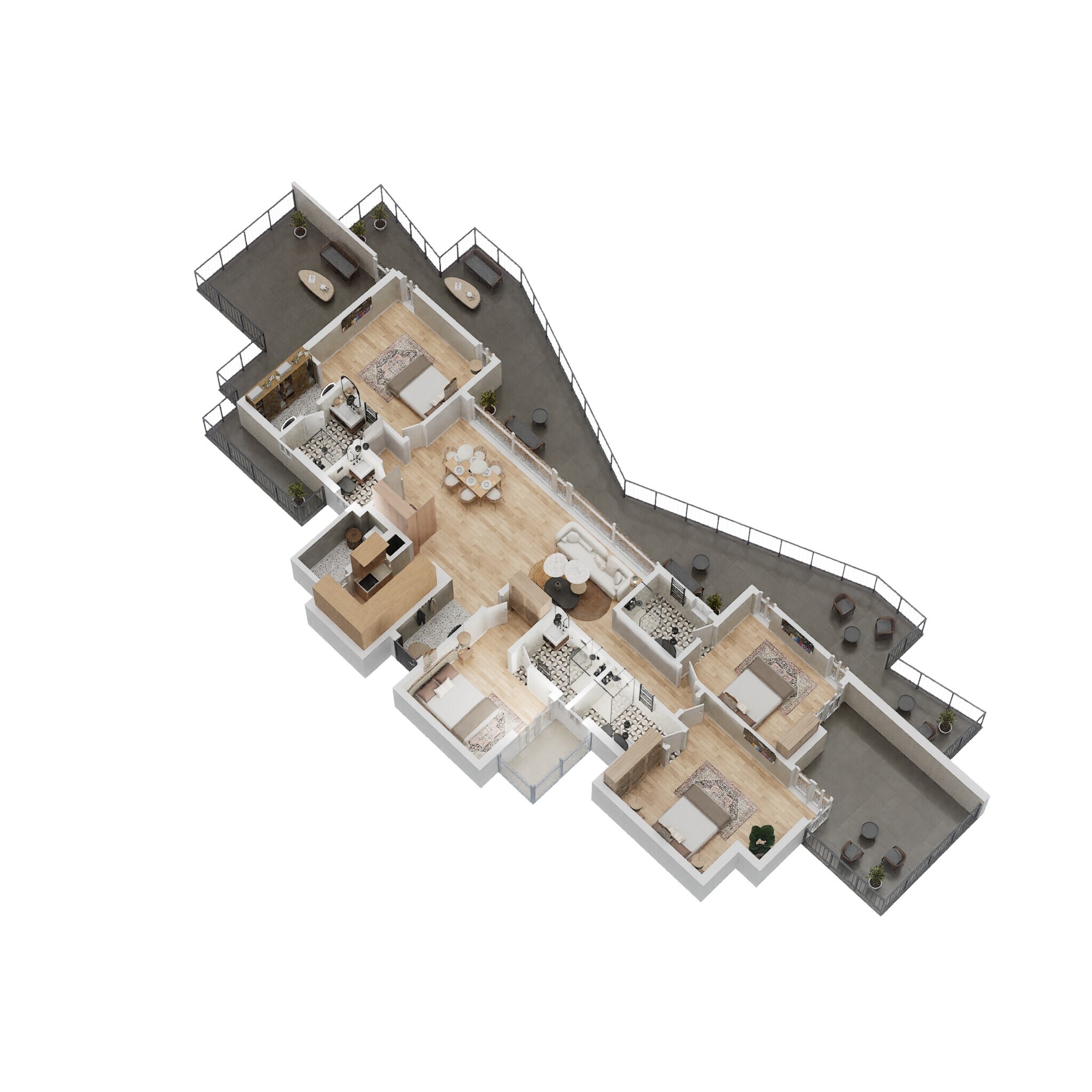 Floor plan of 4 BHK 2790 Sq. Ft. Penthouse in Ace Divino, Greater Noida