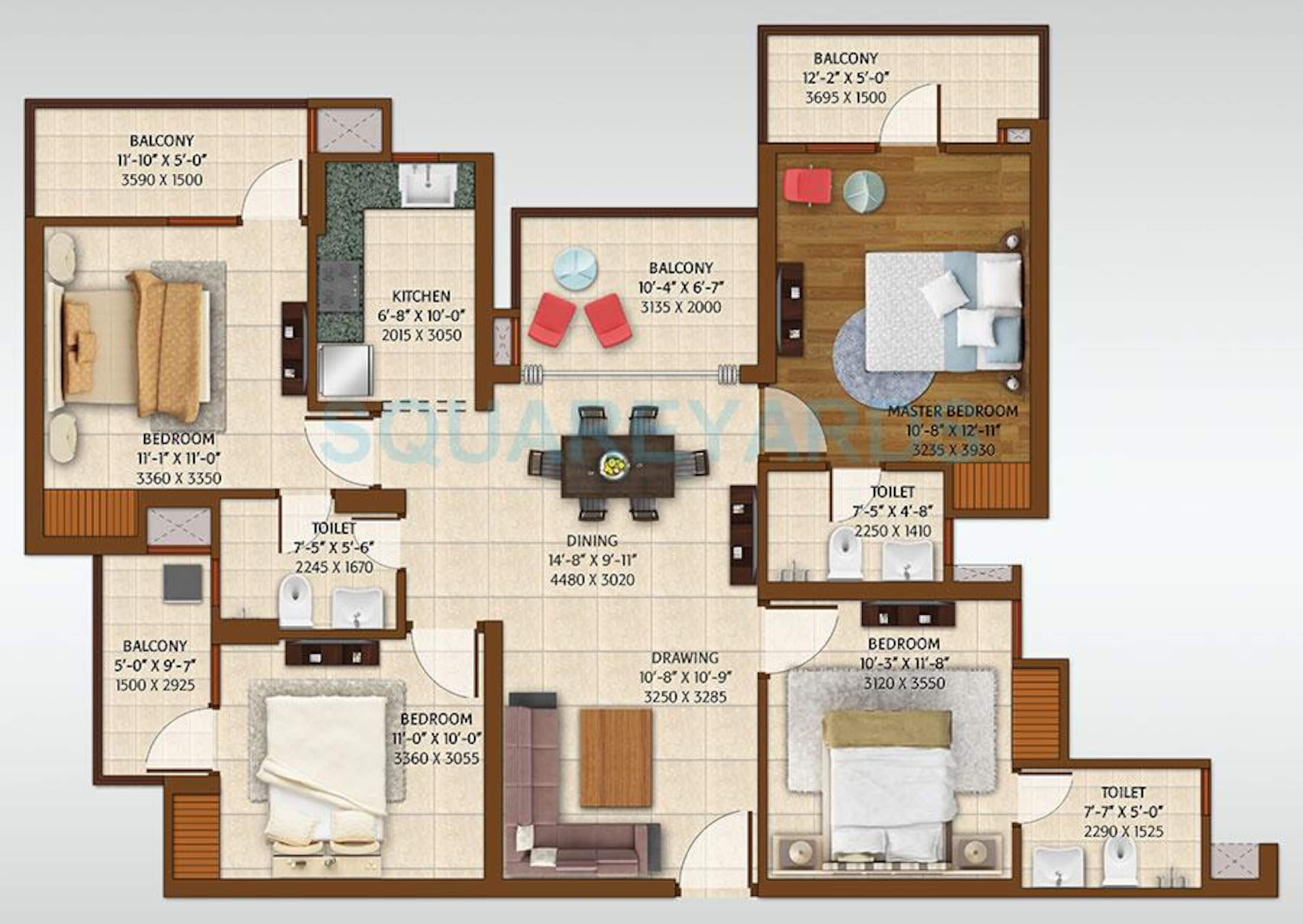 ace platinum apartment 4bhk 1950sqft 1