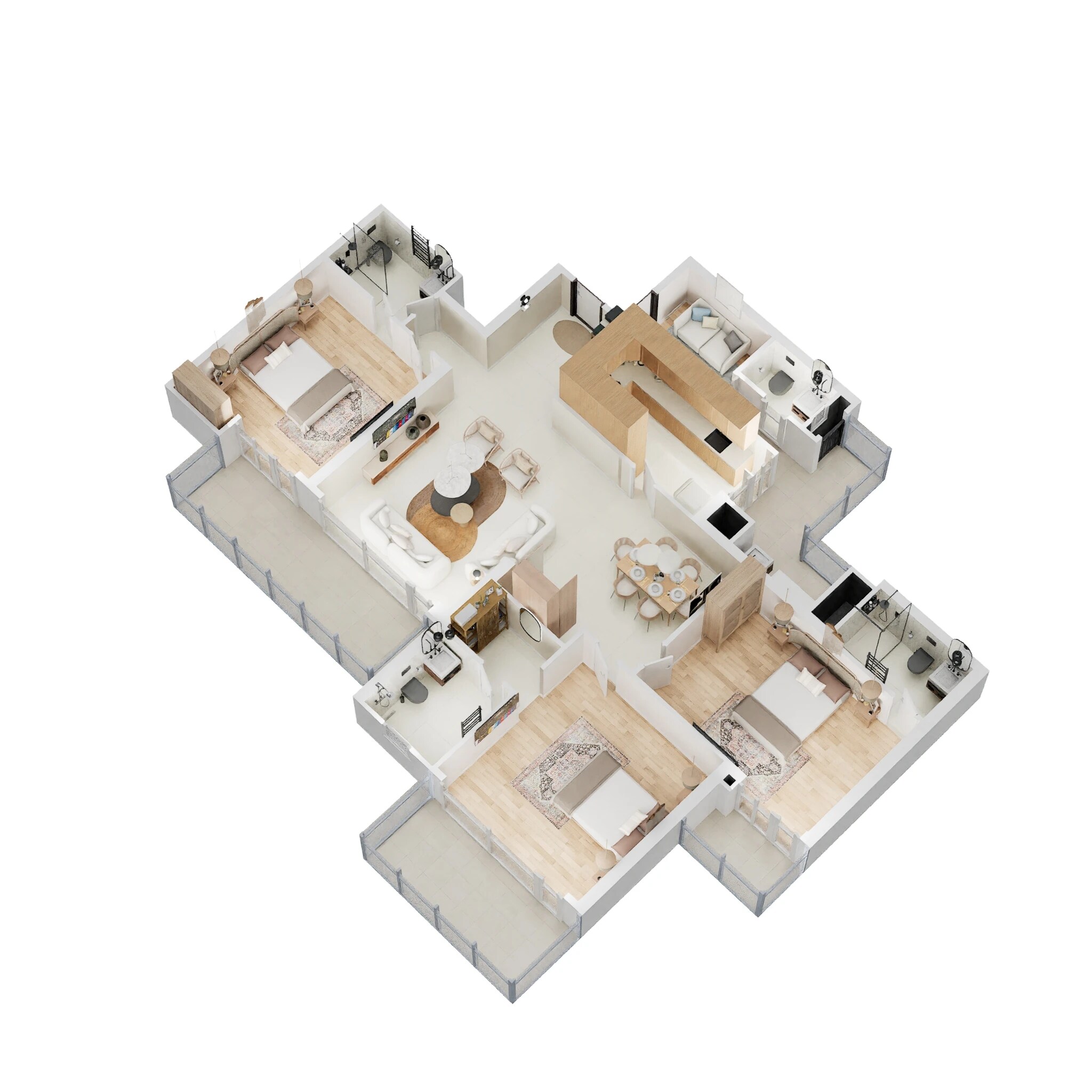 Floor plan of 3 BHK 2395 Sq. Ft. Apartment in ACE Terra, Greater Noida