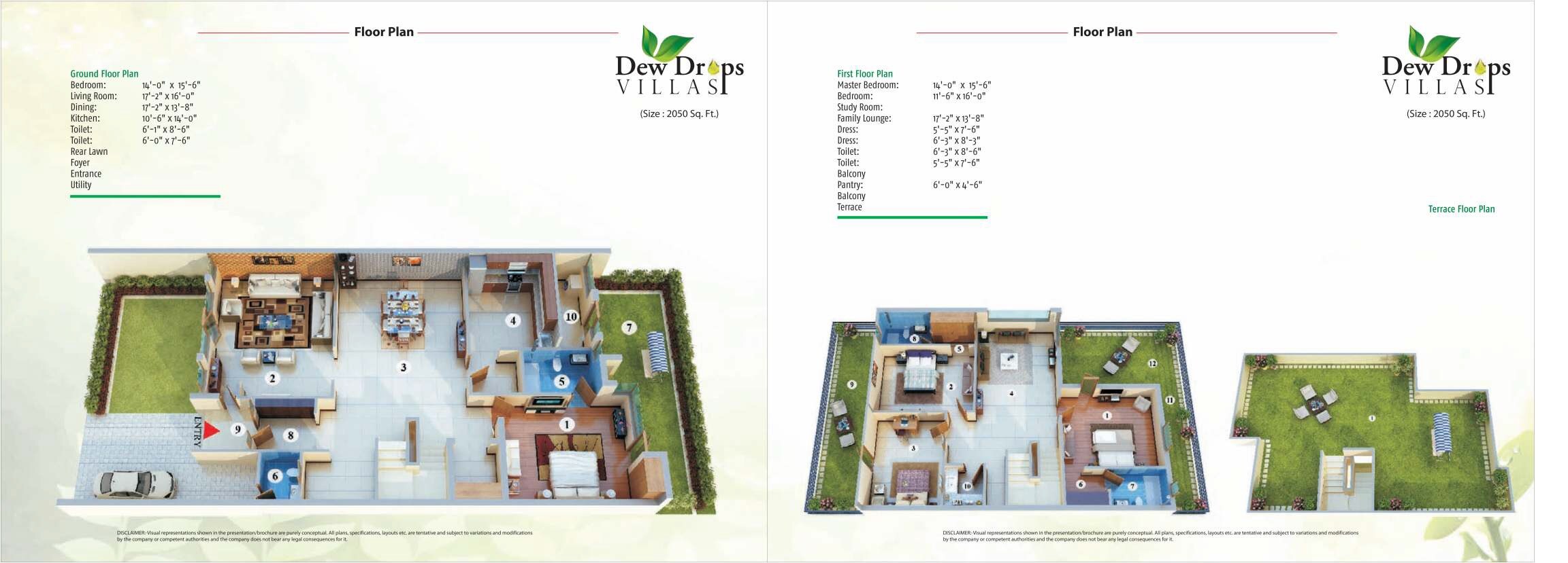 Floor plan of 4 BHK 2050 Sq. Ft. Villa in Aadhar The Business Capital Dew Drop Villa, Greater Noida
