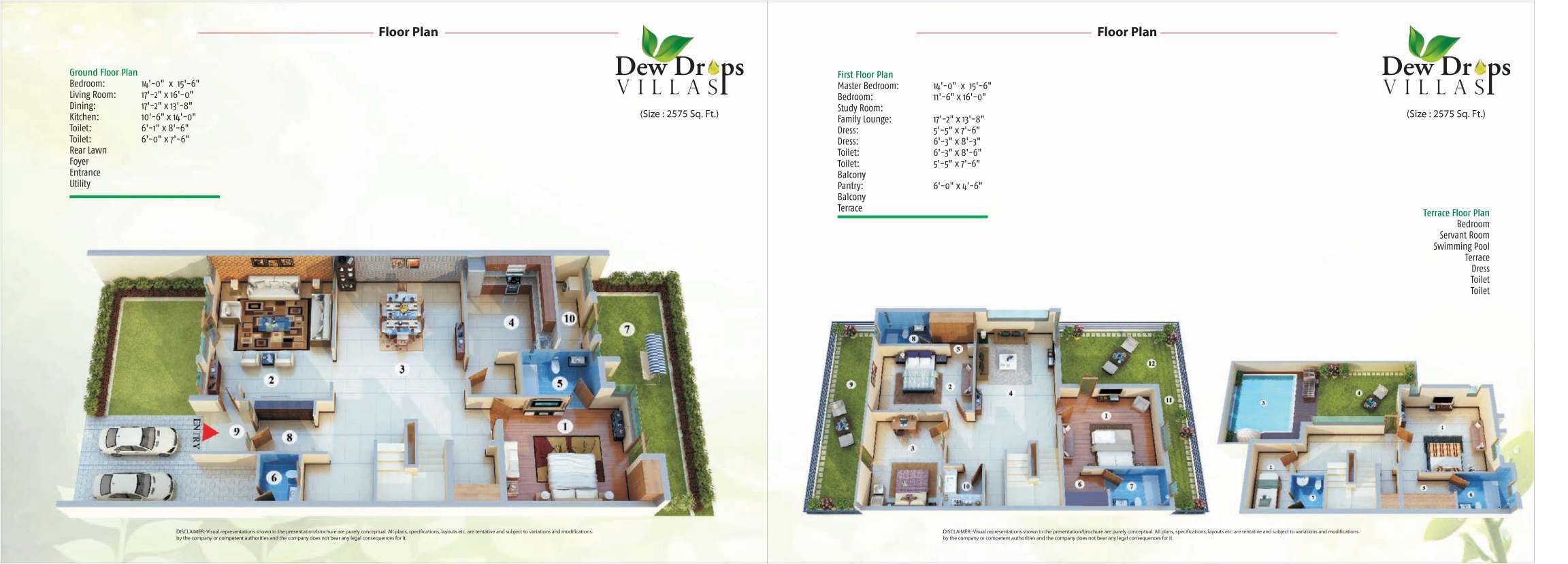Floor plan of 5 BHK 2575 Sq. Ft. Villa in Aadhar The Business Capital Dew Drop Villa, Greater Noida