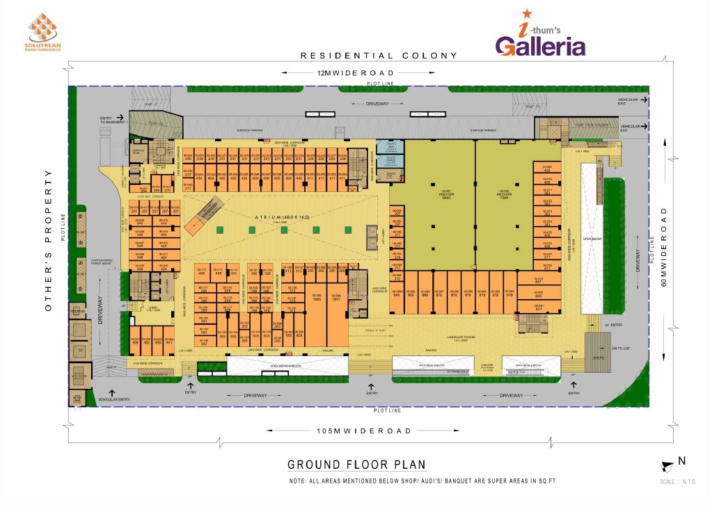 Floor plan of 190 Sq. Ft. Retail Shop in Adihm Ithums Galleria, Greater Noida