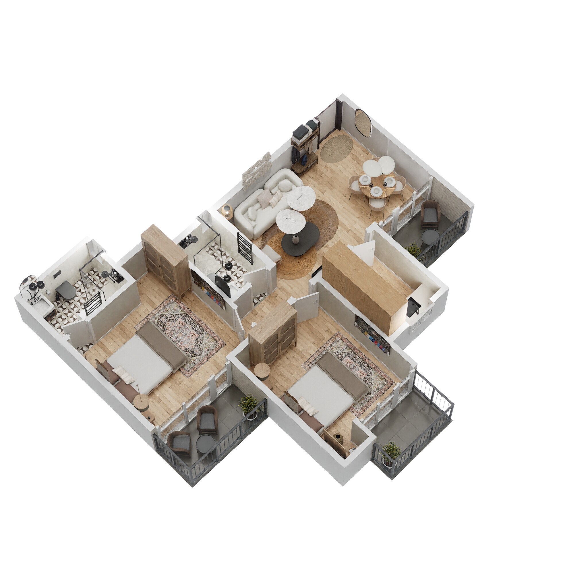 Floor plan of 2 BHK 935 Sq. Ft. Apartment in AIG Park Avenue, Greater Noida