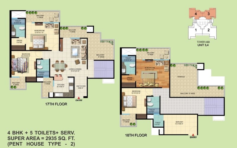 4 BHK 2935 Sq. Ft. Penthouse