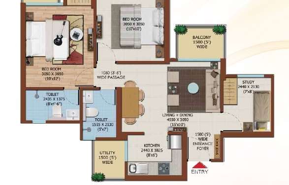 ajnara city apartment 2bhk 1033sqft 20203523113519