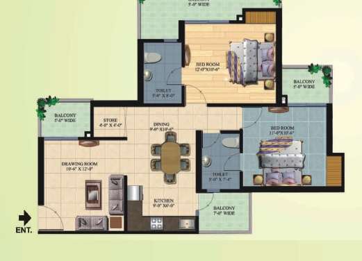 ajnara homes apartment 2bhk 1170sqft 141