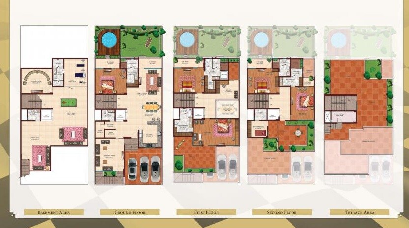 Floor plan of 5 BHK 3850 Sq. Ft. Villa in Ajnara London Square, Greater Noida