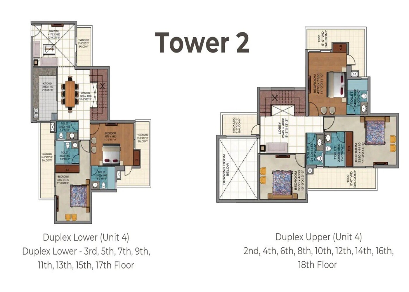 Floor plan of 5 BHK 4025 Sq. Ft. Apartment in Alpine AIGIN Royal, Greater Noida