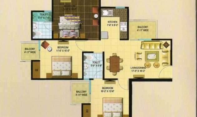 amrapali enchante apartment 3 bhk 1150sqft 20214103184147