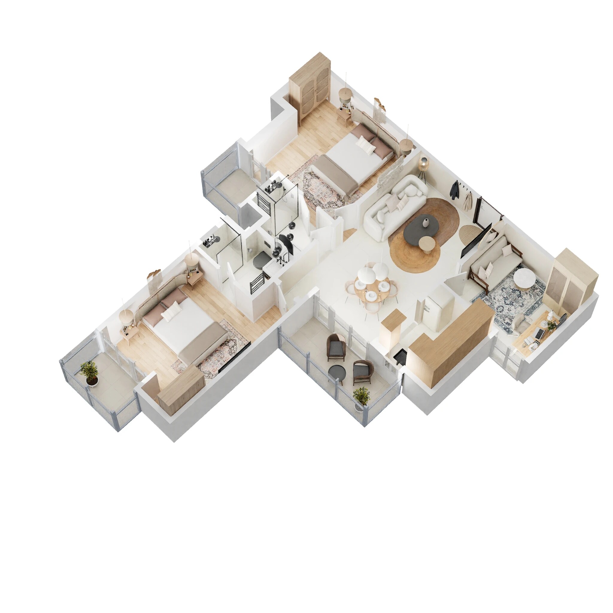 Floor plan of 2 BHK 1100 Sq. Ft. Apartment in Amrapali Jaura Heights, Greater Noida