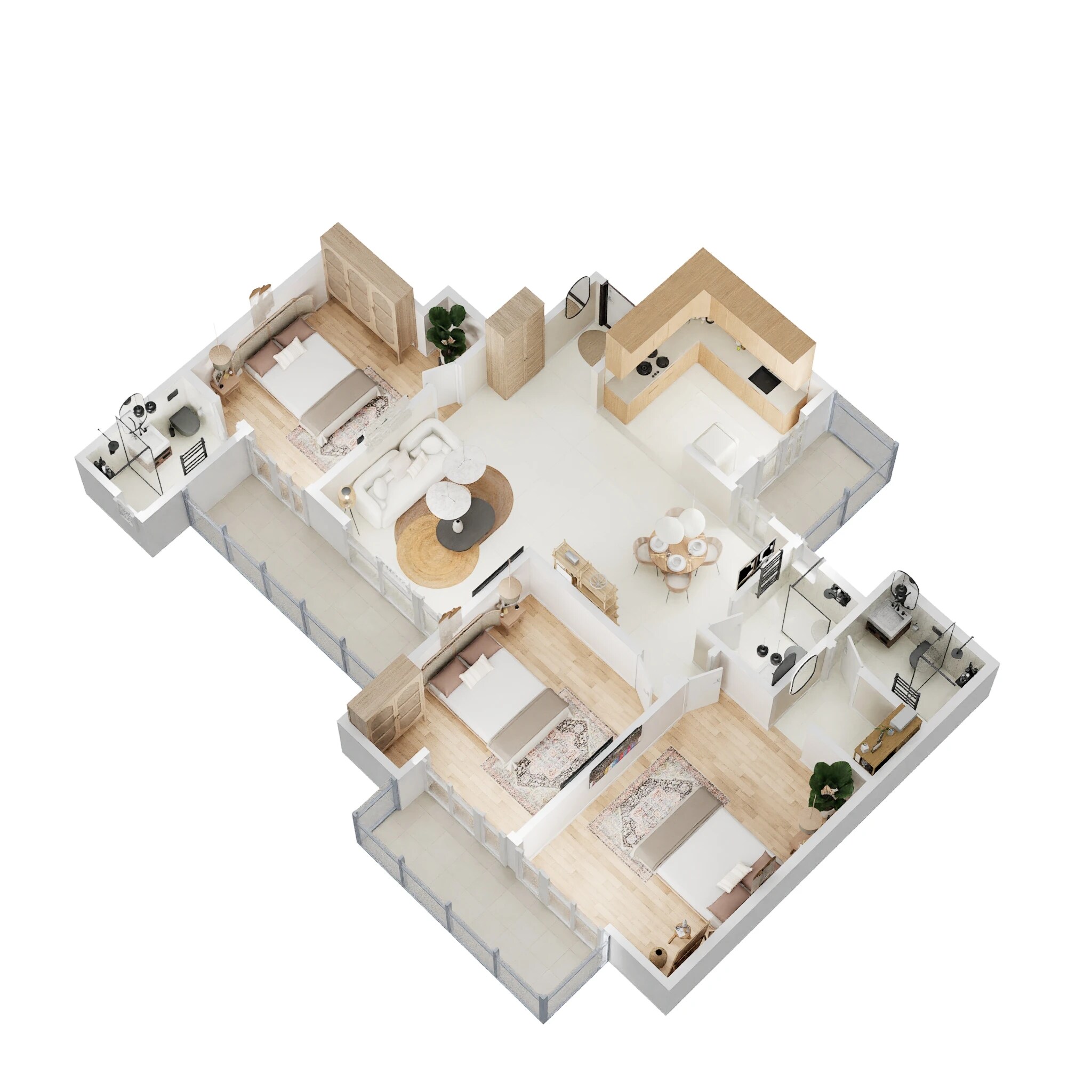 Floor plan of 3 BHK 1655 Sq. Ft. Apartment in Amrapali Jaura Heights, Greater Noida