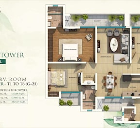 3 BHK 2304 Sq. Ft. Apartment in Amrapali Leisure Park