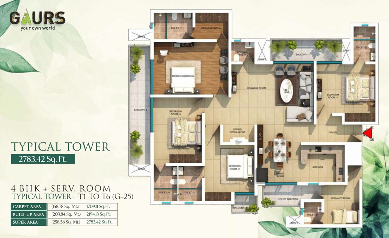 4 BHK 2783 Sq. Ft. Apartment