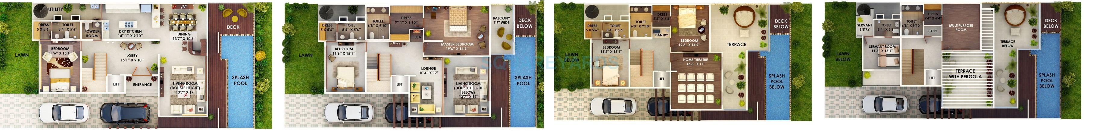 Floor plan of 5 BHK 5092 Sq. Ft. Villa in The Hemisphere, Greater Noida