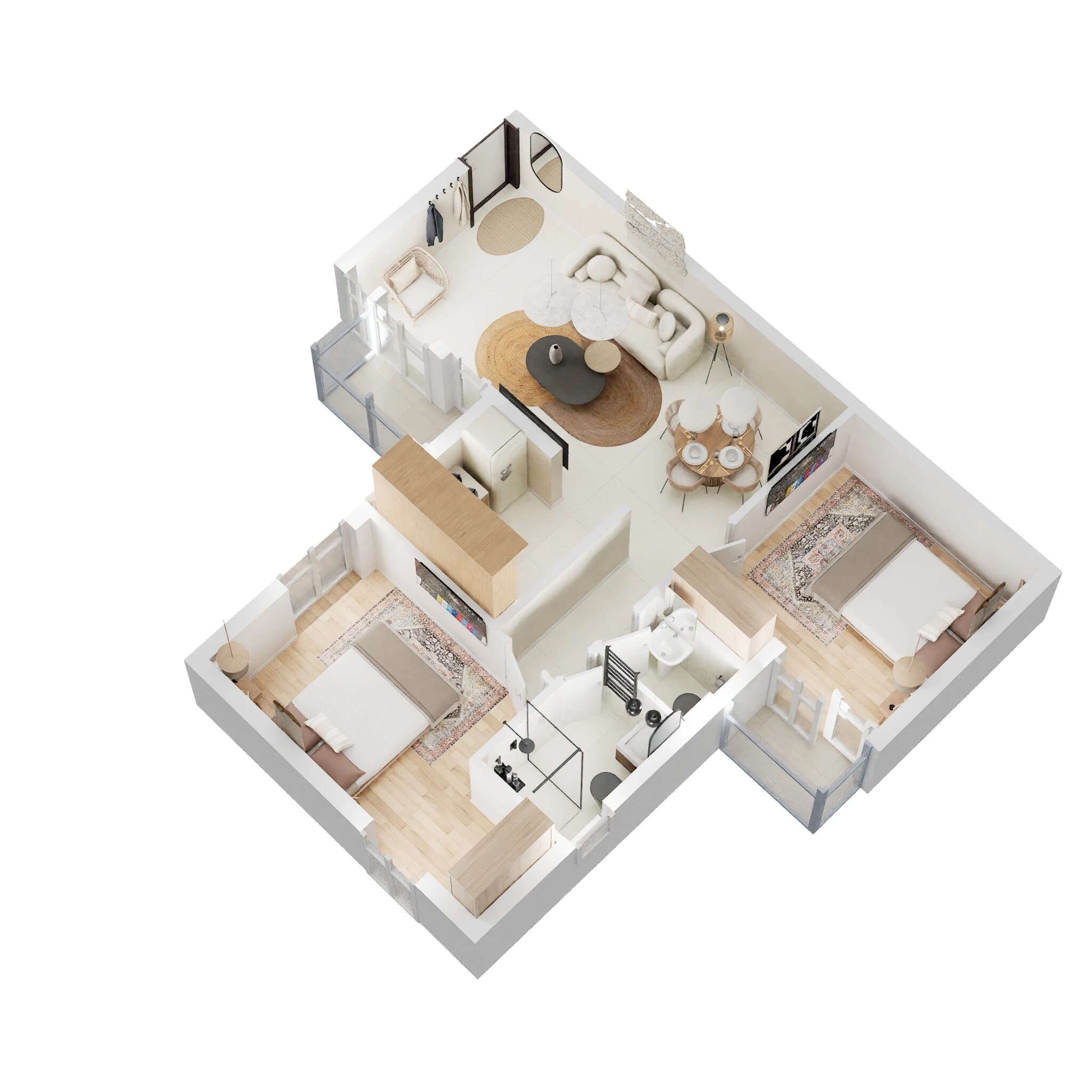 2 BHK 1050 Sq. Ft. Apartment