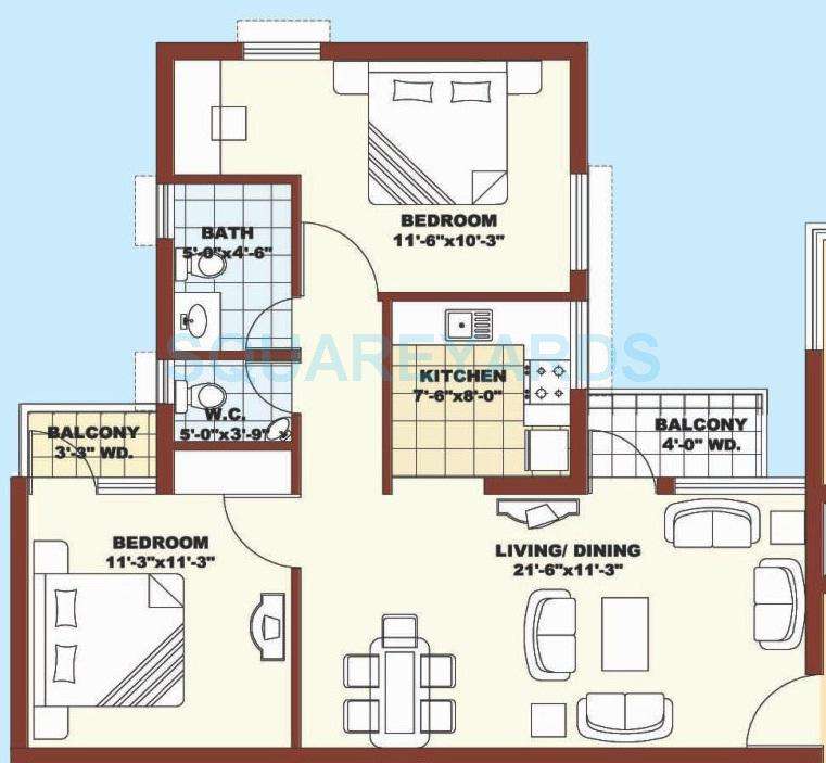 2 BHK 1050 Sq. Ft. Apartment in Ansal API Sushant Megapolis Aastha Pride