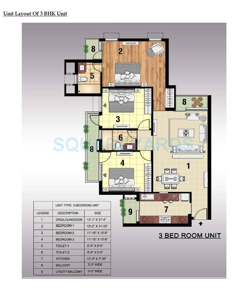 3 BHK 1515 Sq. Ft. Apartment