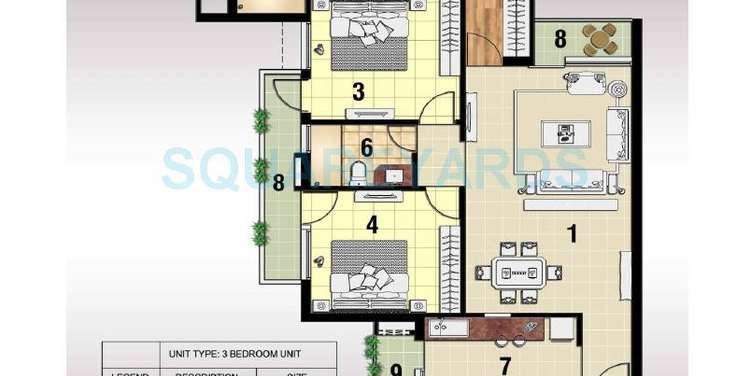 ansal api sushant megapolis crescent residences apartment 3bhk 1515sqft 1