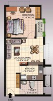 Ansal API Sushant Megapolis Fairway Apartments I 1 BHK Layout