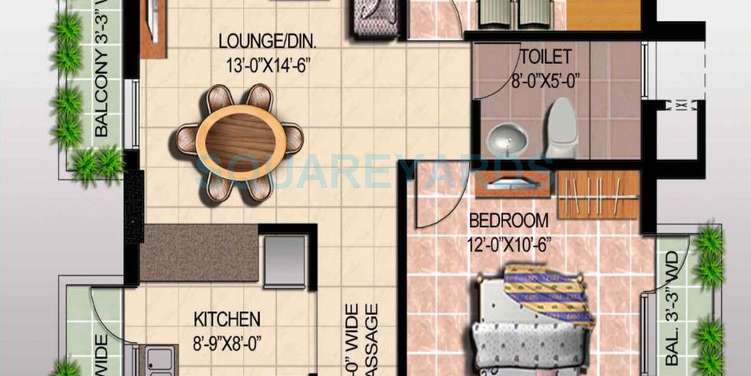 ansal api sushant megapolis fairway apartments i apartment 2bhk 1435sqft 1