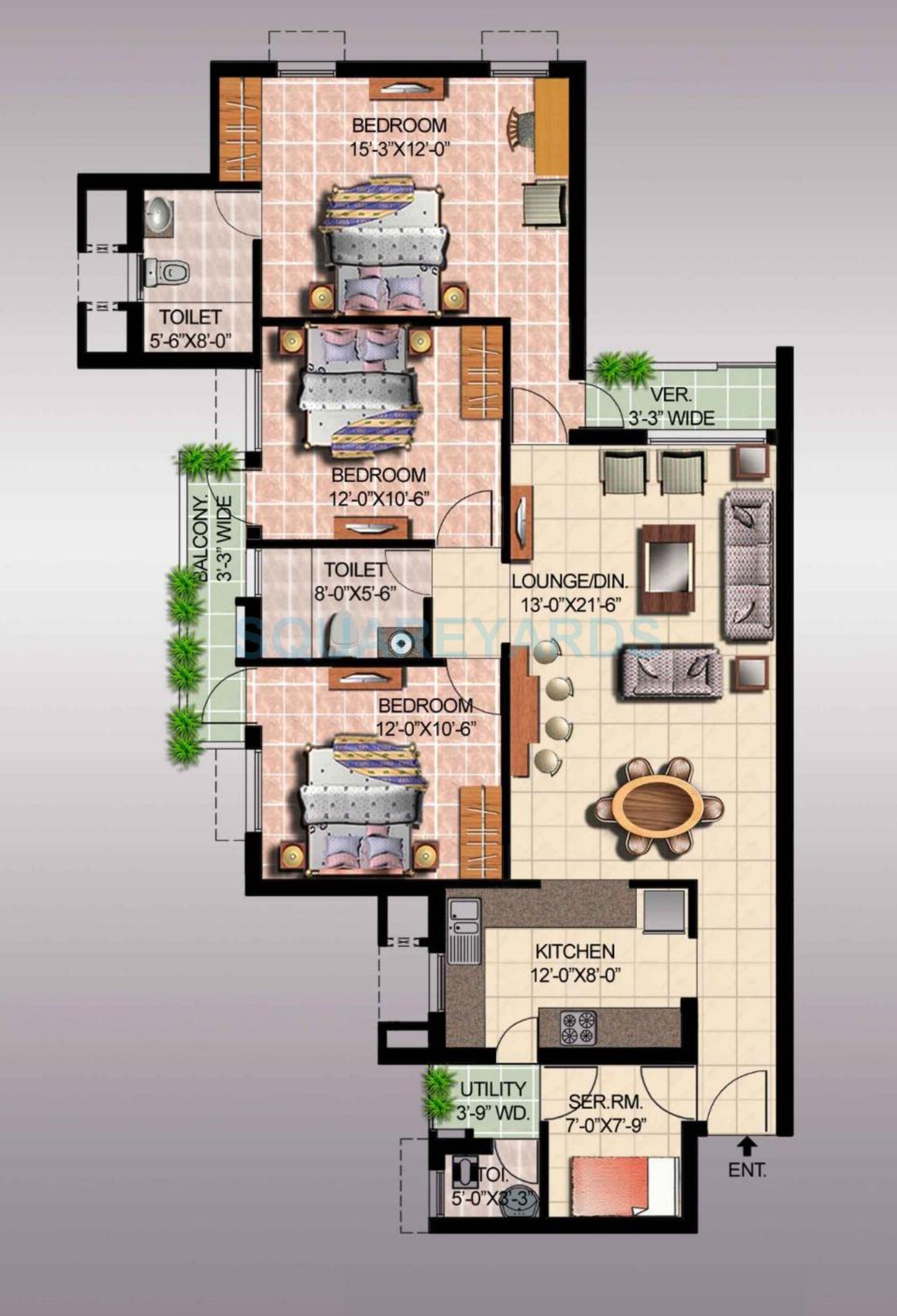 ansal api sushant megapolis fairway apartments i apartment 3bhk sq 1815sqft 1