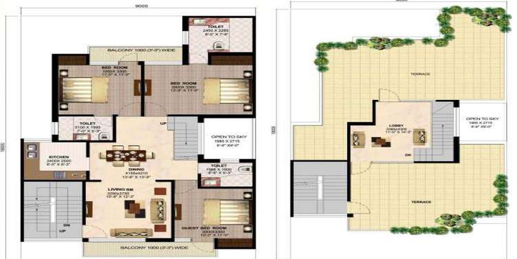 ansal api sushant megapolis independent floors ind floor 3bhk 2097sqft 20200225120237