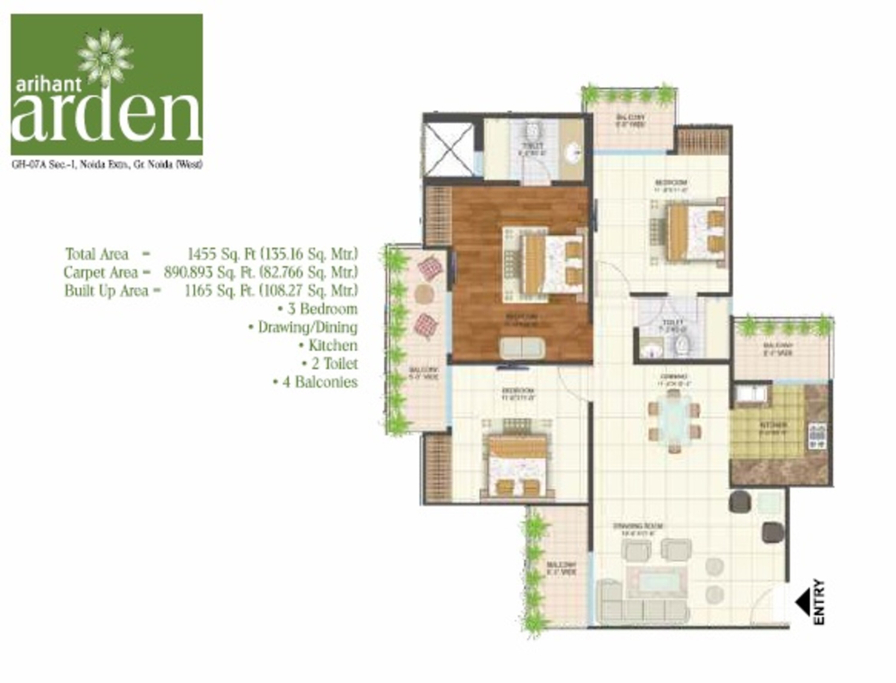 arihant arden phase iii apartment 3 bhk 1455sqft 20214010164021