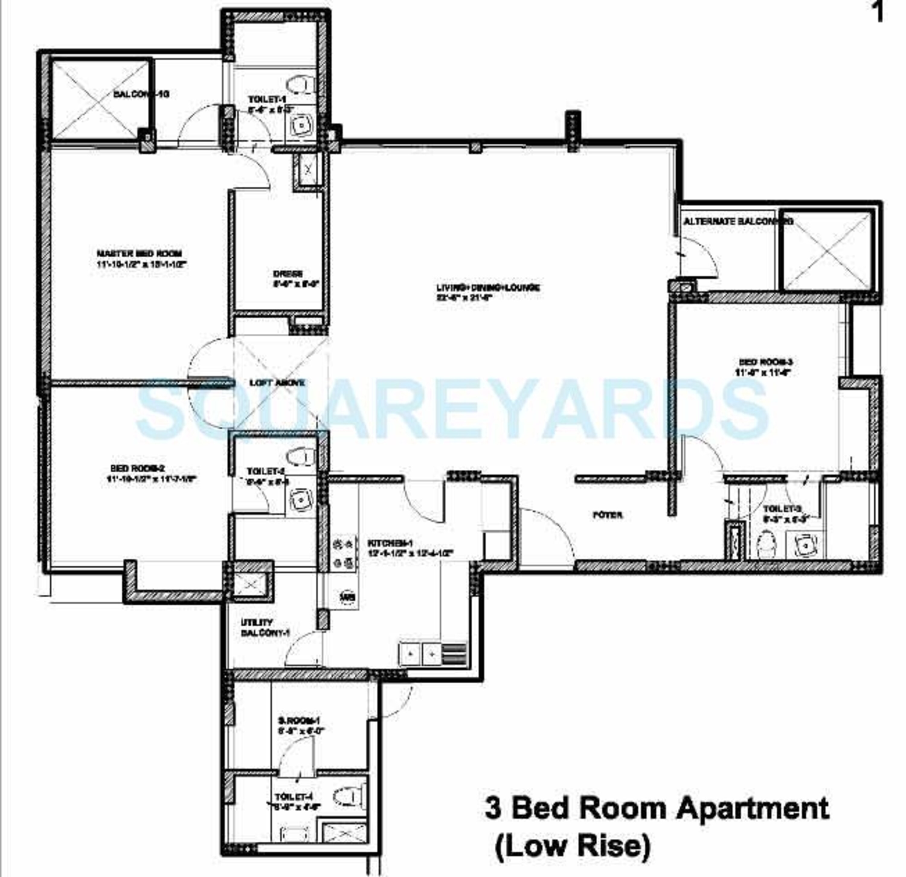 assotech springfields apartment 3bhk sq 2259sqft 1