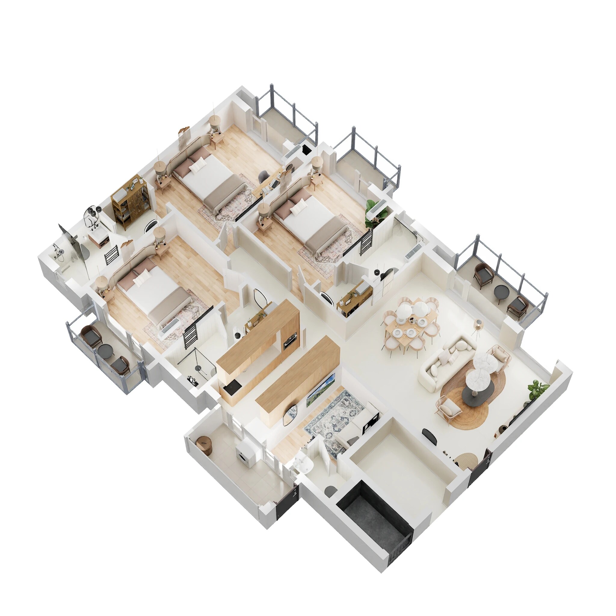 Floor plan of 3 BHK 1900 Sq. Ft. Apartment in ATS Destinaire, Greater Noida