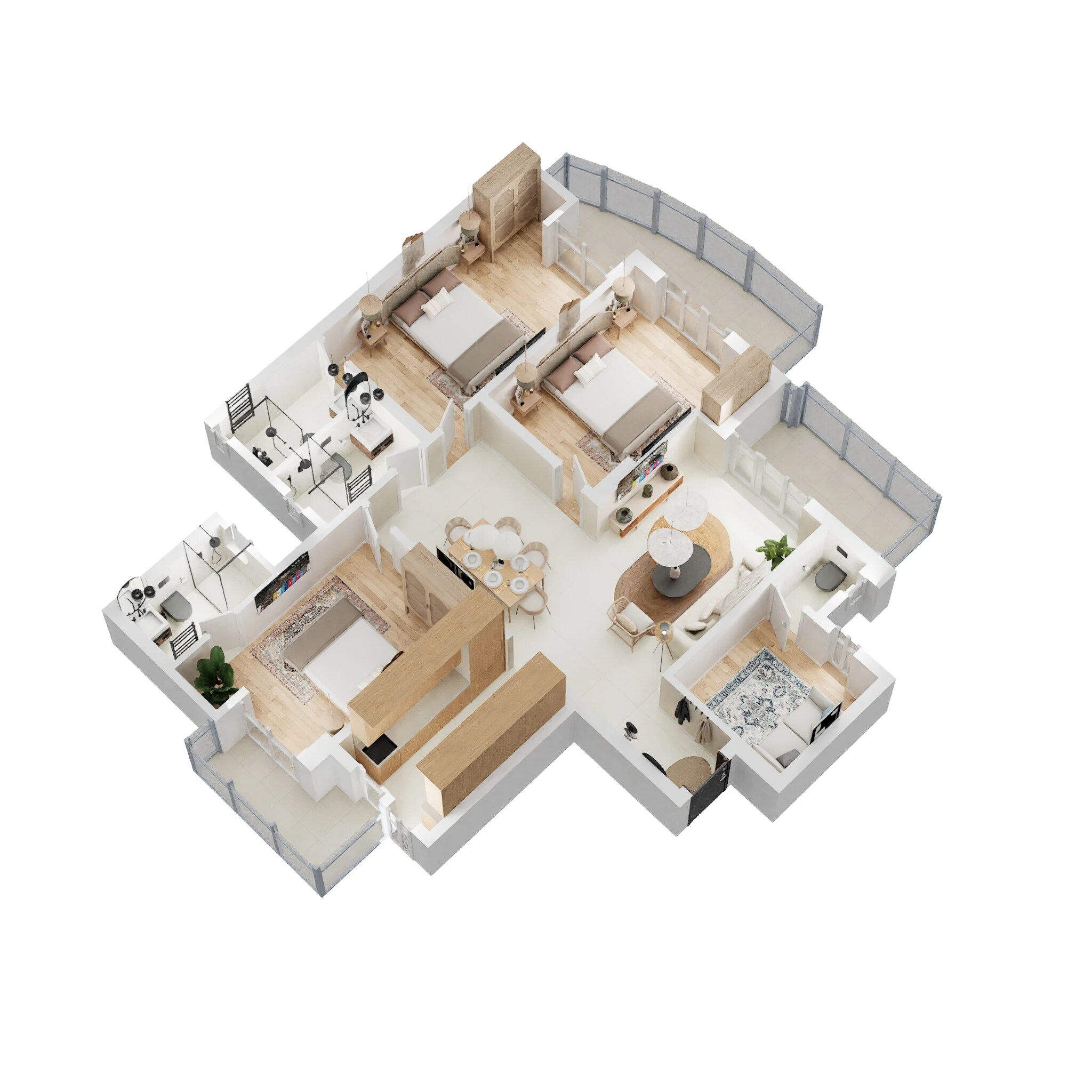 Floor plan of 3 BHK 1675 Sq. Ft. Apartment in ATS Nobility, Greater Noida