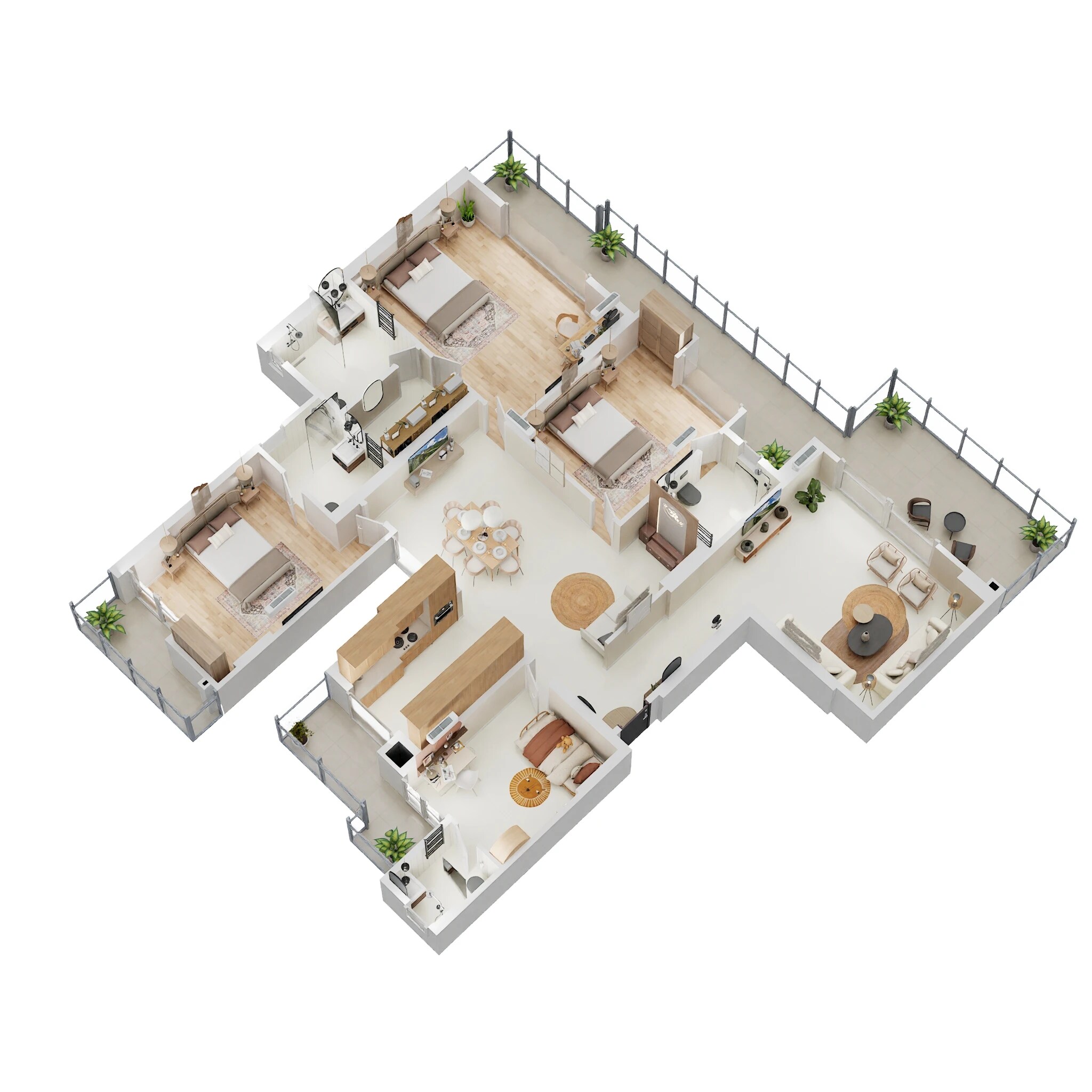 Floor plan of 4 BHK 3025 Sq. Ft. Apartment in Aurum Alumni Accord, Greater Noida