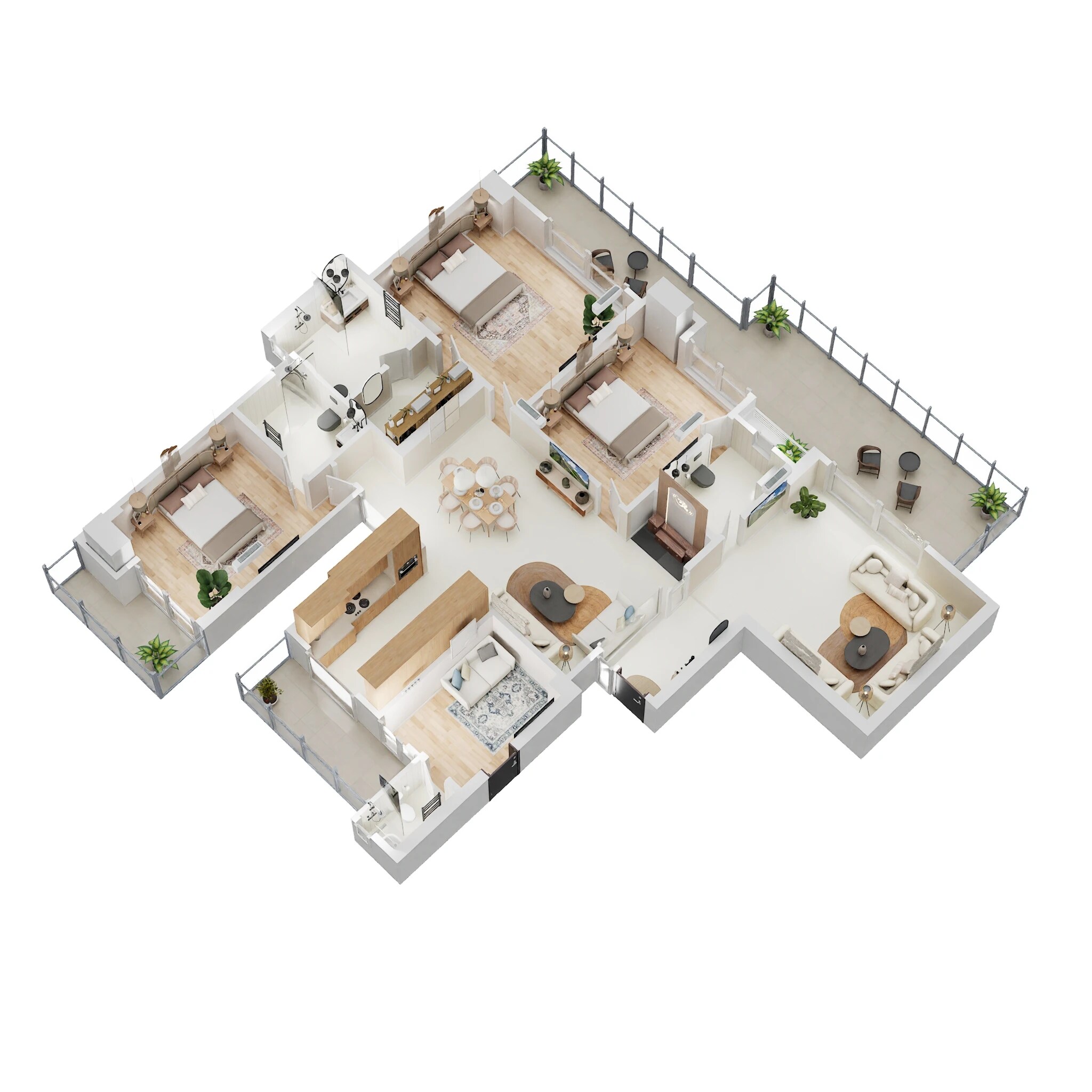 Floor plan of 3 BHK 2765 Sq. Ft. Apartment in Aurum Alumni Bliss, Greater Noida