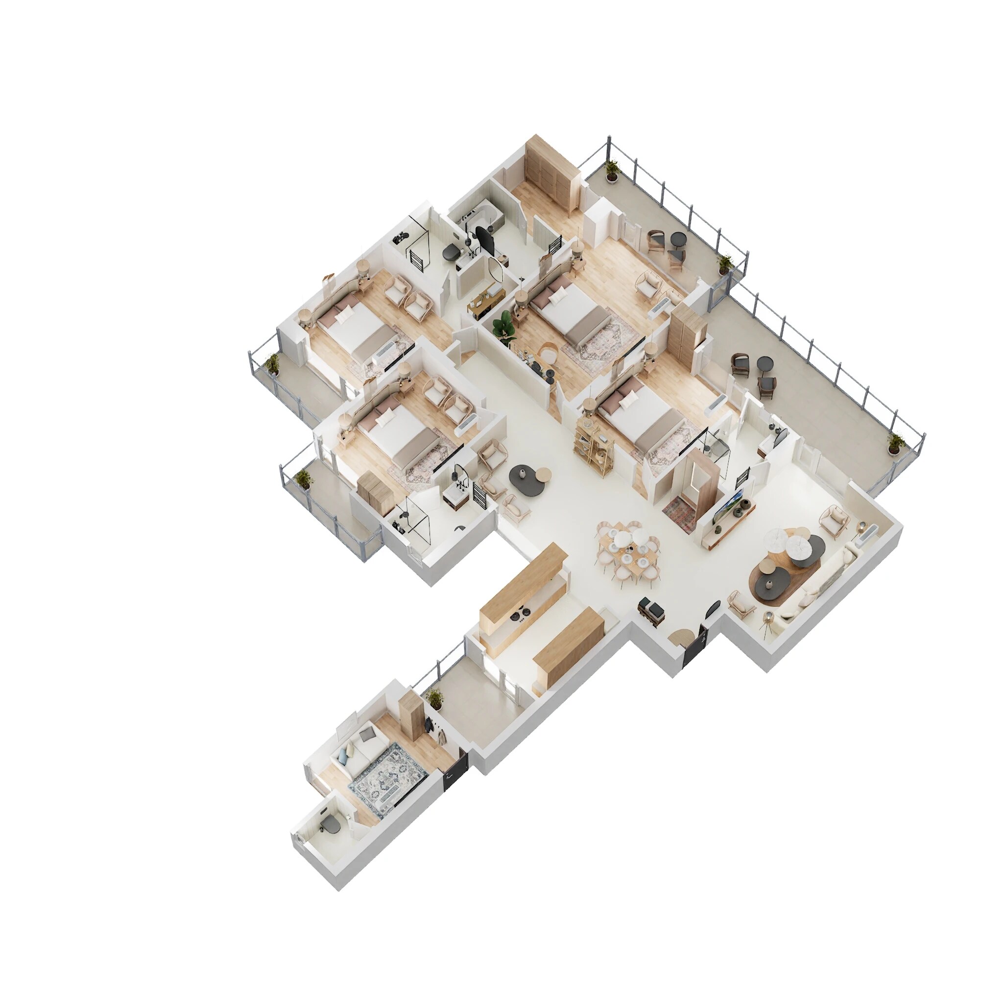 Floor plan of 4 BHK 3515 Sq. Ft. Apartment in Aurum Alumni Bliss, Greater Noida