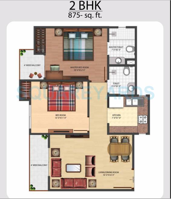brys indiahomz apartment 2bhk 875sqft 1
